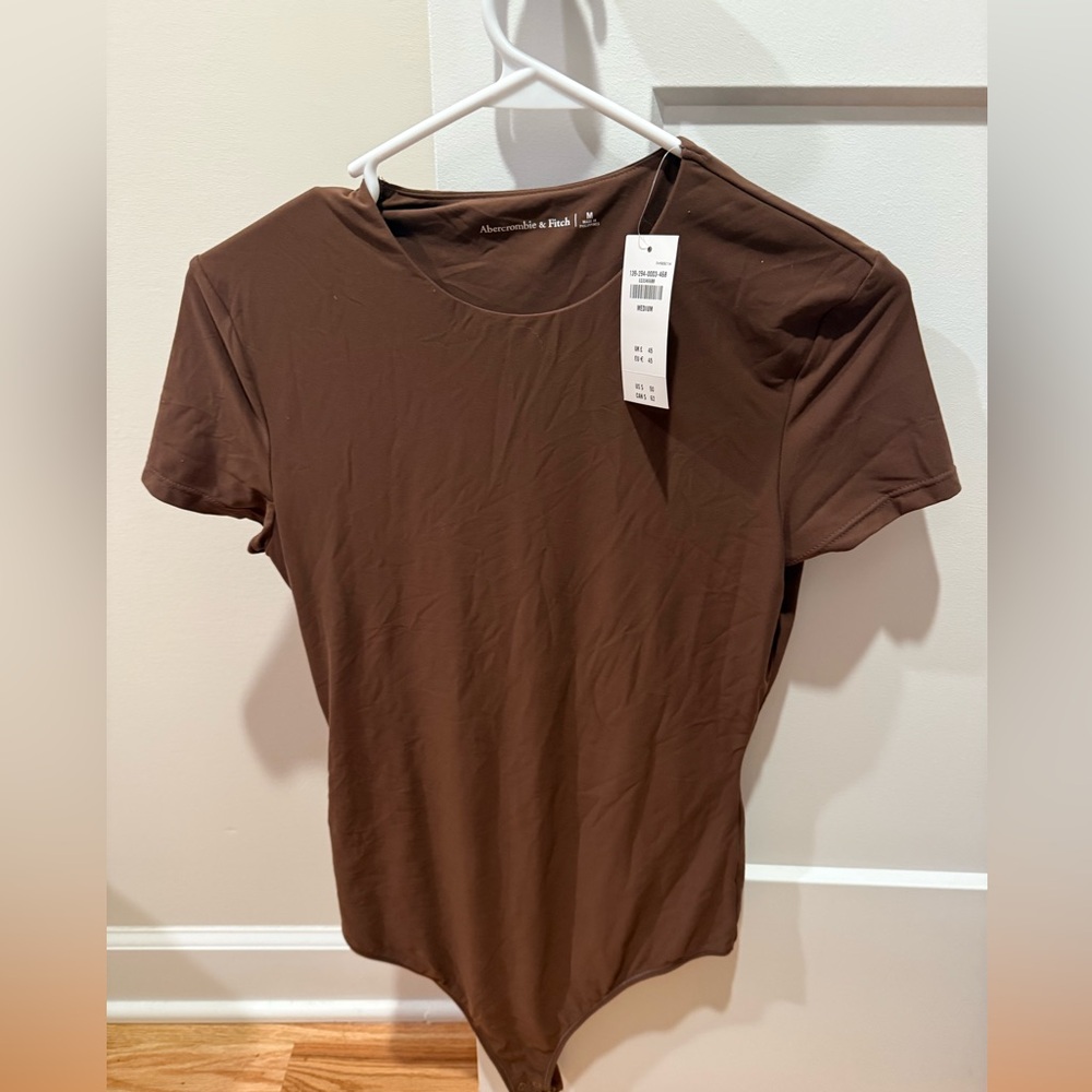 Abercrombie & Fitch Brown Short-Sleeve Bodysuit